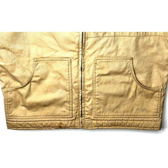 CABELA'S Mens Vest Sherpa Lined Outdoor Gear Gorpcore Full Zip Canvas Jacket L - Picture 3 of 16